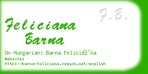 feliciana barna business card